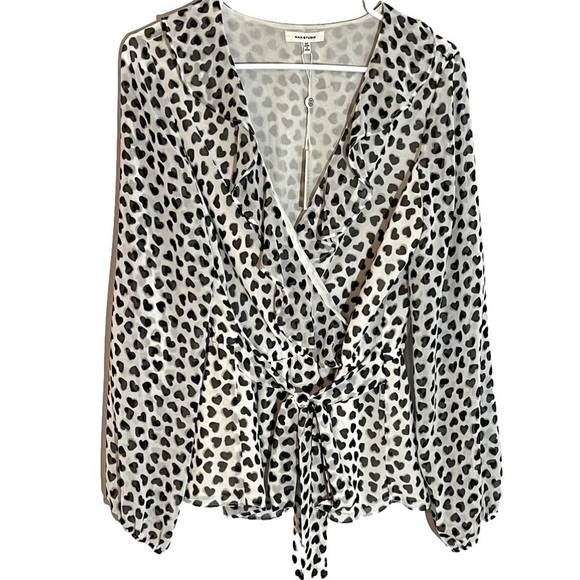 MAX Studio Faux Wrap Top - Picture 1 of 11